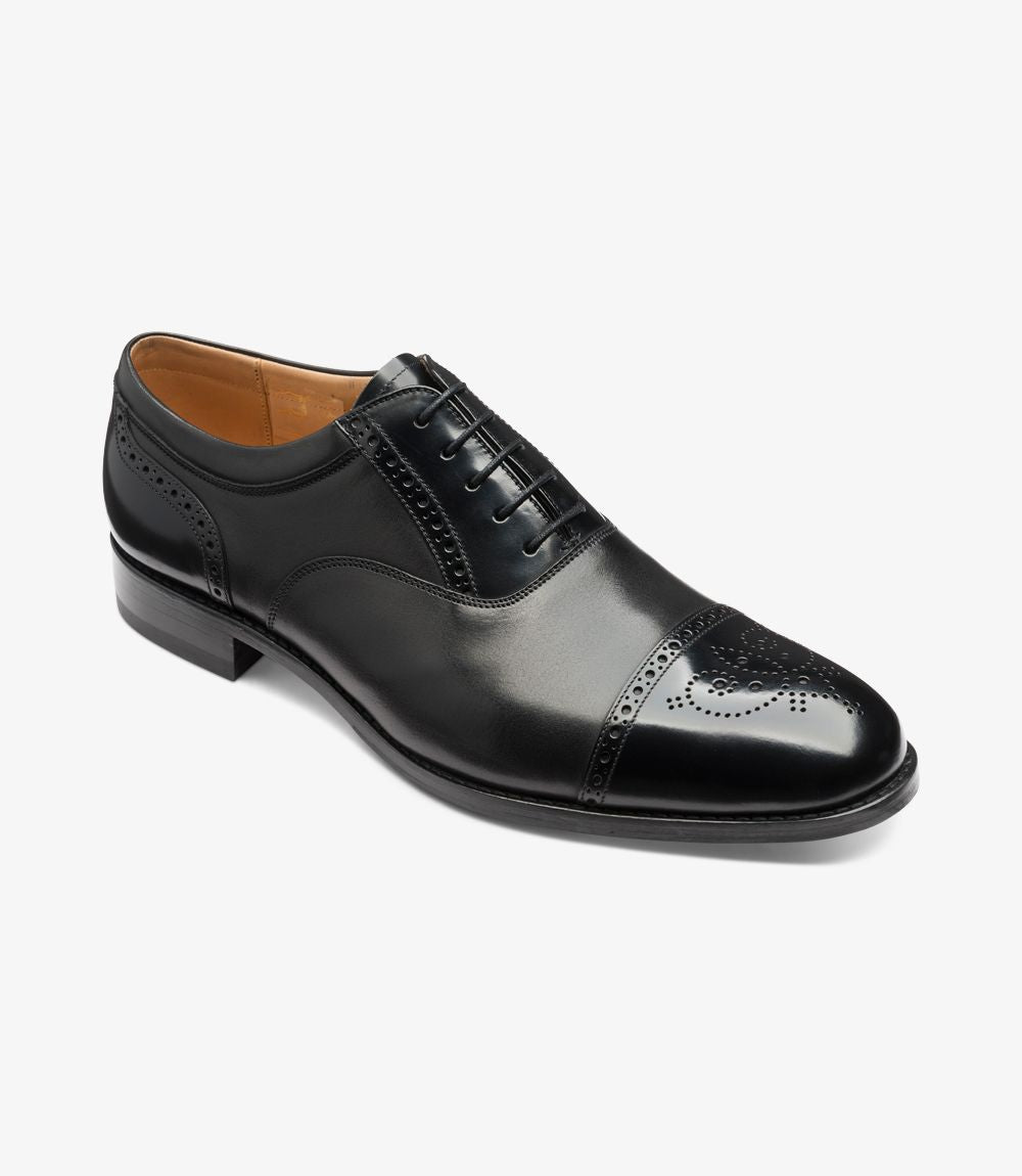 Loake Men's Woodstock Leather Two Tone Oxford Shoes Black