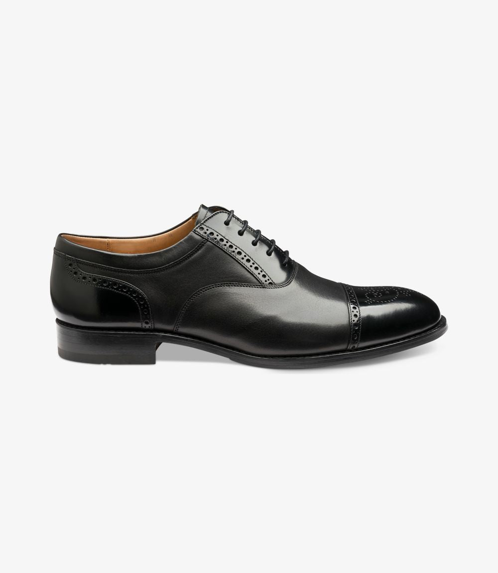 Loake Men's Woodstock Leather Two Tone Oxford Shoes Black