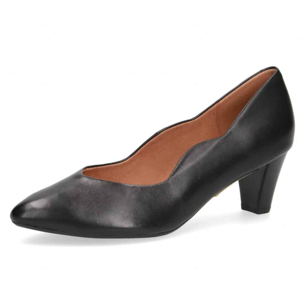 Caprice Women's 9-22400-41 Leather Pump Heel Shoes Black Nappa