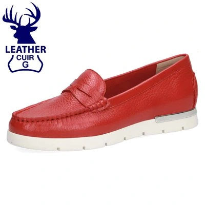 Caprice Women's 24653-26 Leather Moccasins Red Deer