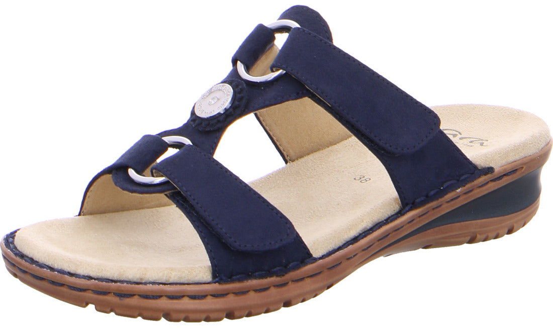 Ara Women's Hawaii 12-27232 Strap Mule Sandals Navy Blue