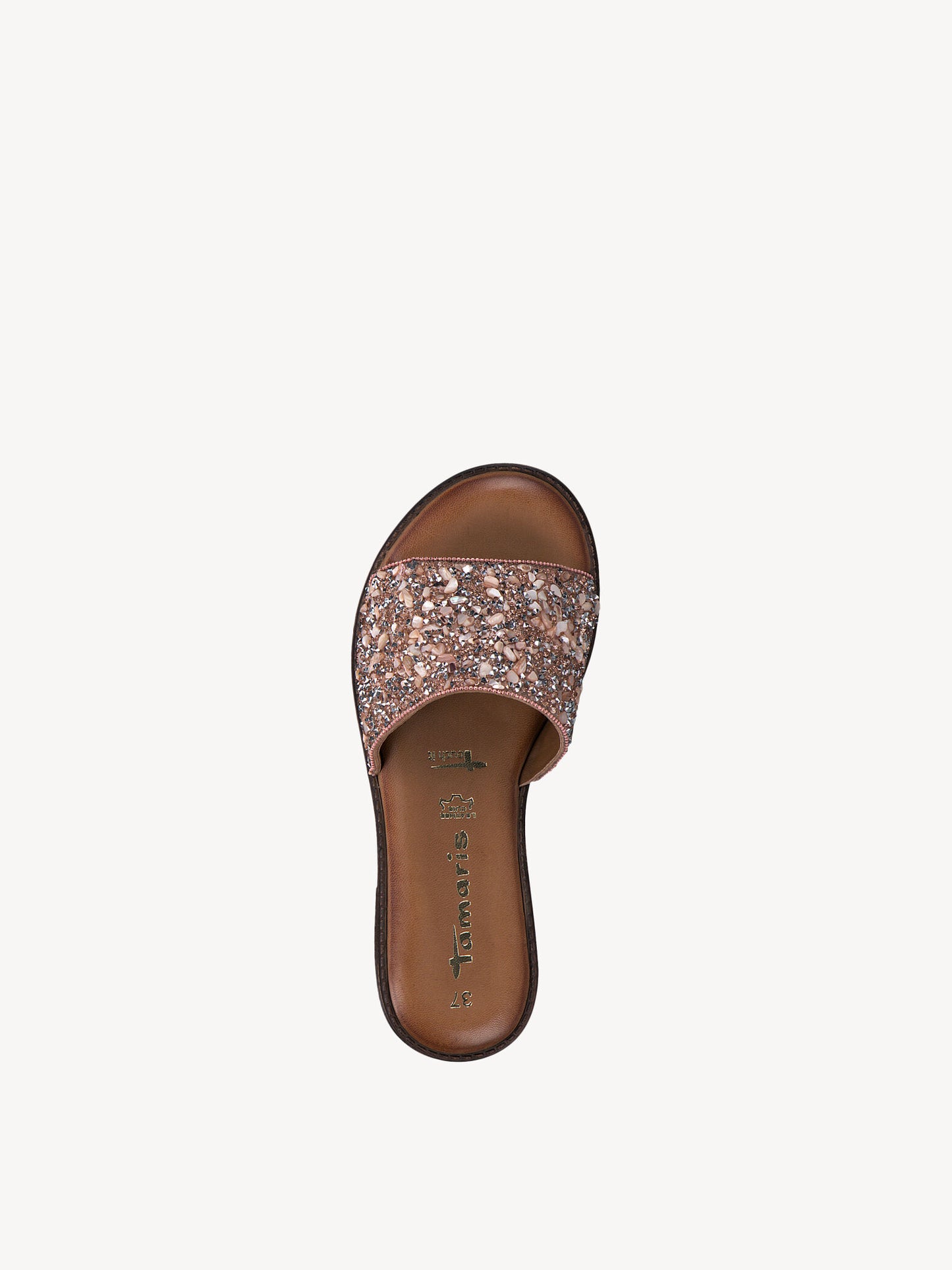 Tamaris Women's 1-27117-26 Leather Mule Sandals Copper Glam