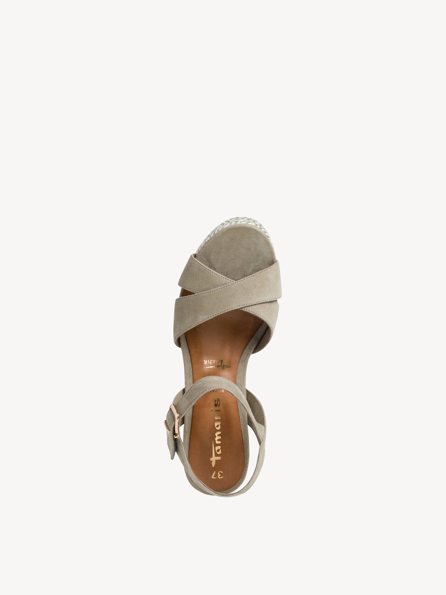 Tamaris Women's 1-28001-36 Leather Wedge Heel Sandals Pistacchio Green