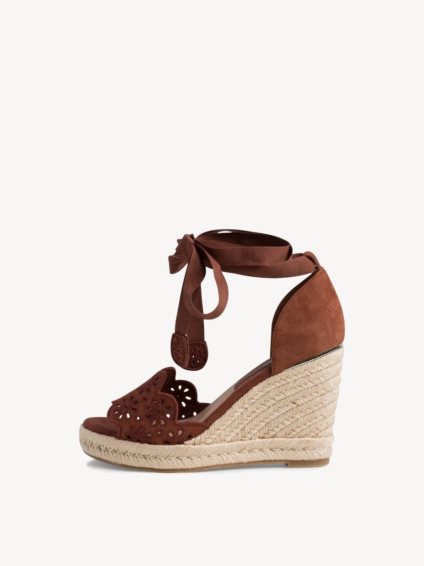 Tamaris Women's 1-28393-26 Leather Wedge Heel Sandals Chocolate Brown