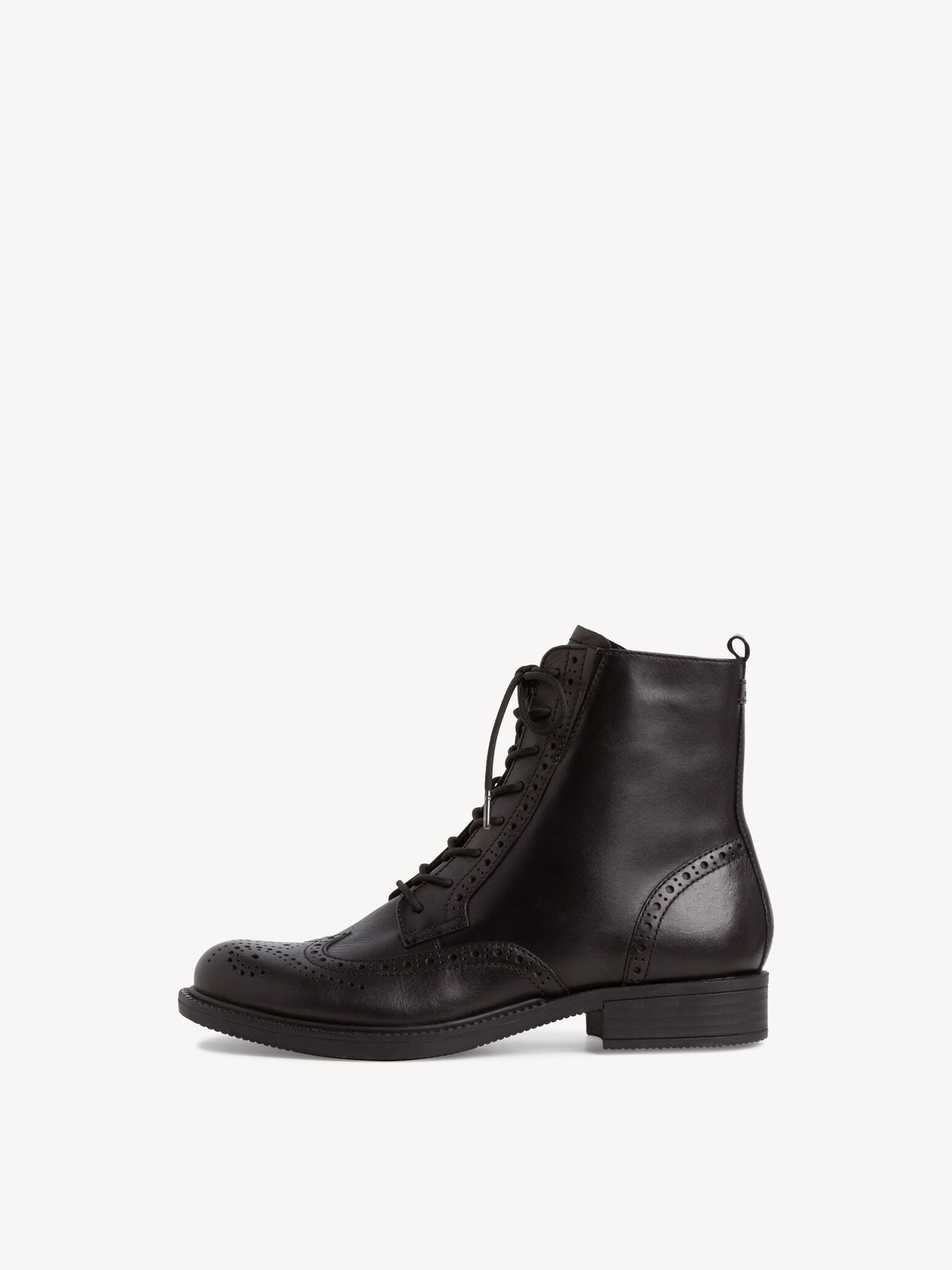 Tamaris Women's 1-25106-27 Leather Brogue Ankle Boots Black