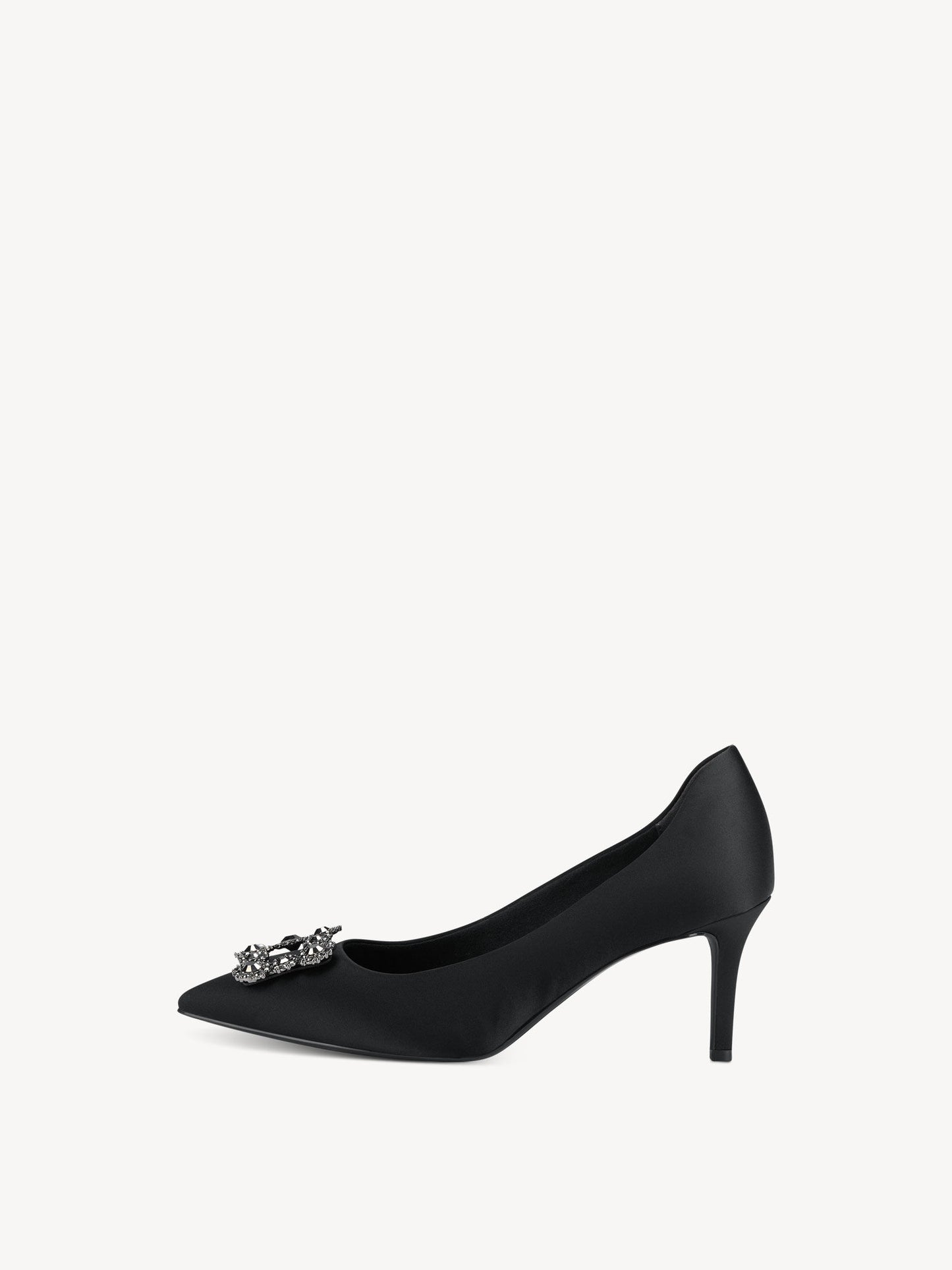 Tamaris Women's 1-22430-20 070 Heel Pumps Shoes Black Satin