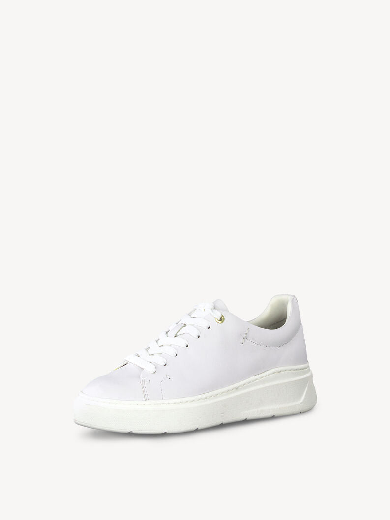 Tamaris Women's 1-1-23700-20 146 Leather Lace-Up Sneakers White