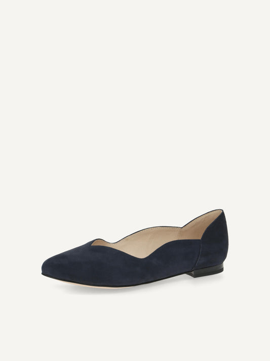 Caprice Women's 9-9-22200-20 Suede Leather Slip-On Pump Shoes Ocean Blue