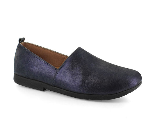 Strive Women's Florence Leather Slip-On Comfort Shoes Navy Sparkle