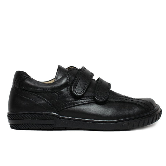 Petasil Childrens Boys Jansen Leather School Shoe Black