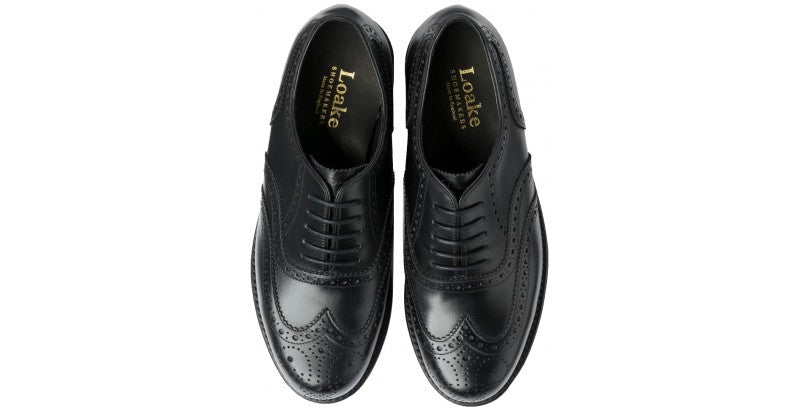 Loake Women's Viv Leather Oxford Brogue Shoes Black