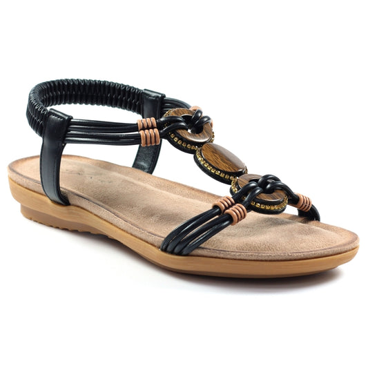 Lunar Women's JLH297 Adele Sandals Black