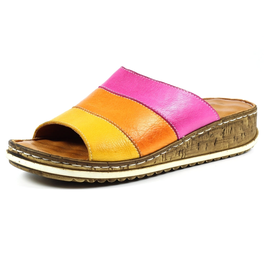 Lunar Women's JLE112 Palma Leather Sandals Yellow