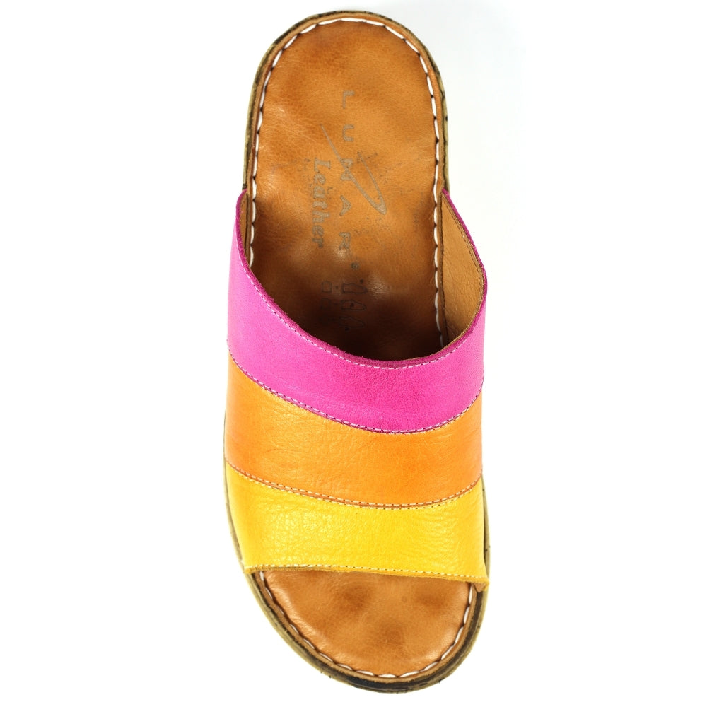 Lunar Women's JLE112 Palma Leather Sandals Yellow