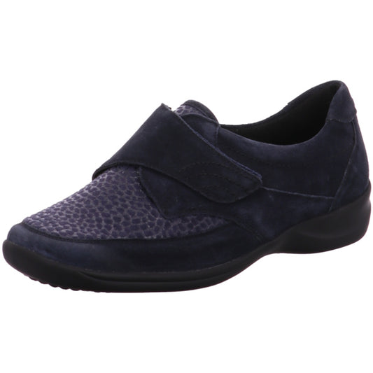 Waldlaufer Women's Millu-S M54306 Casual Velour Shoes Deep Blue