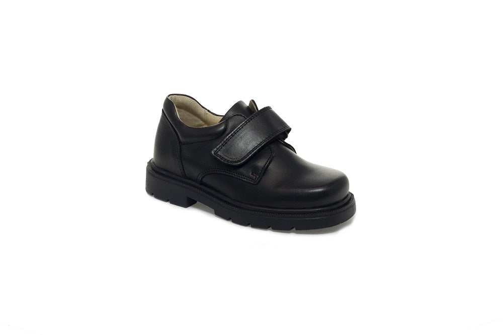 Petasil Childrens Boys Ollie Leather School Shoe Black