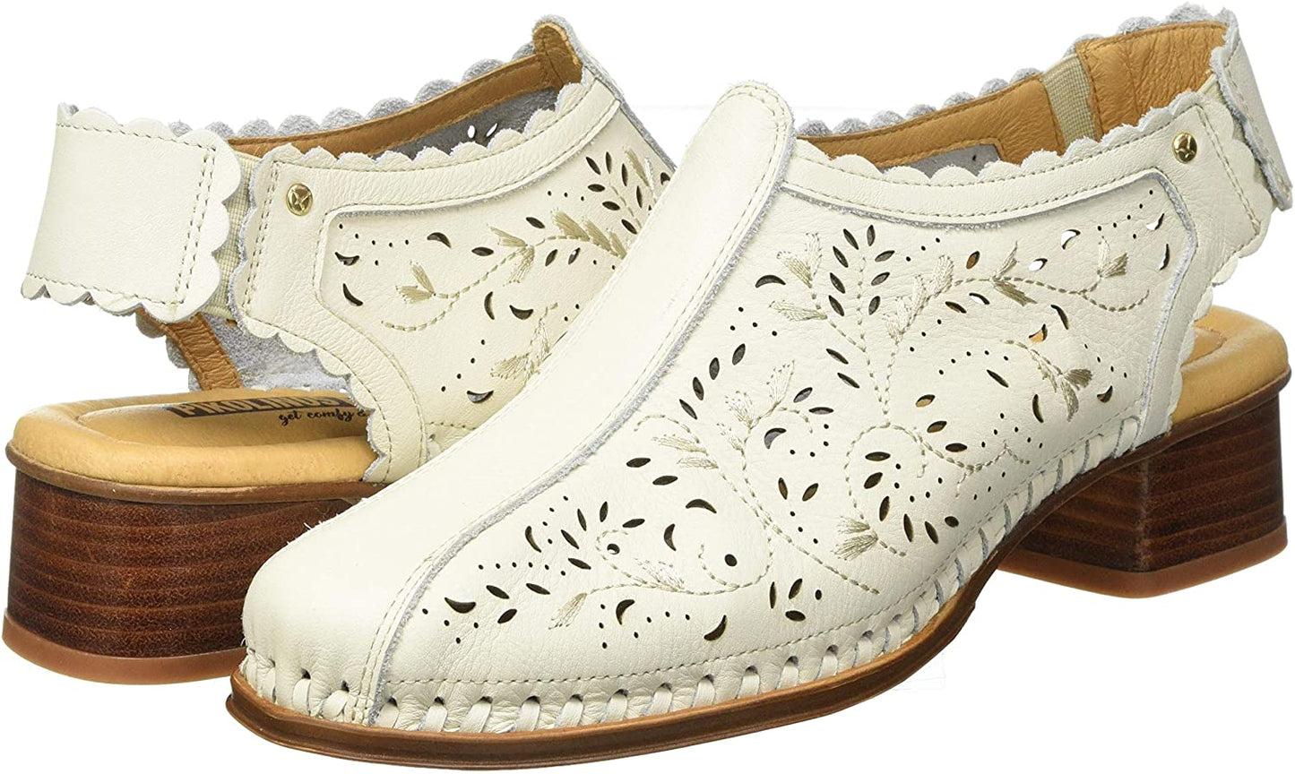 Pikolinos Women's Romana W5Q-1750 Leather Sandals Nata White