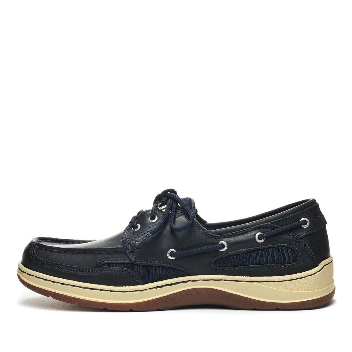 Sebago Men's 7000GEO Clovehitch II Waxed Leather Boat Shoes Navy Blue