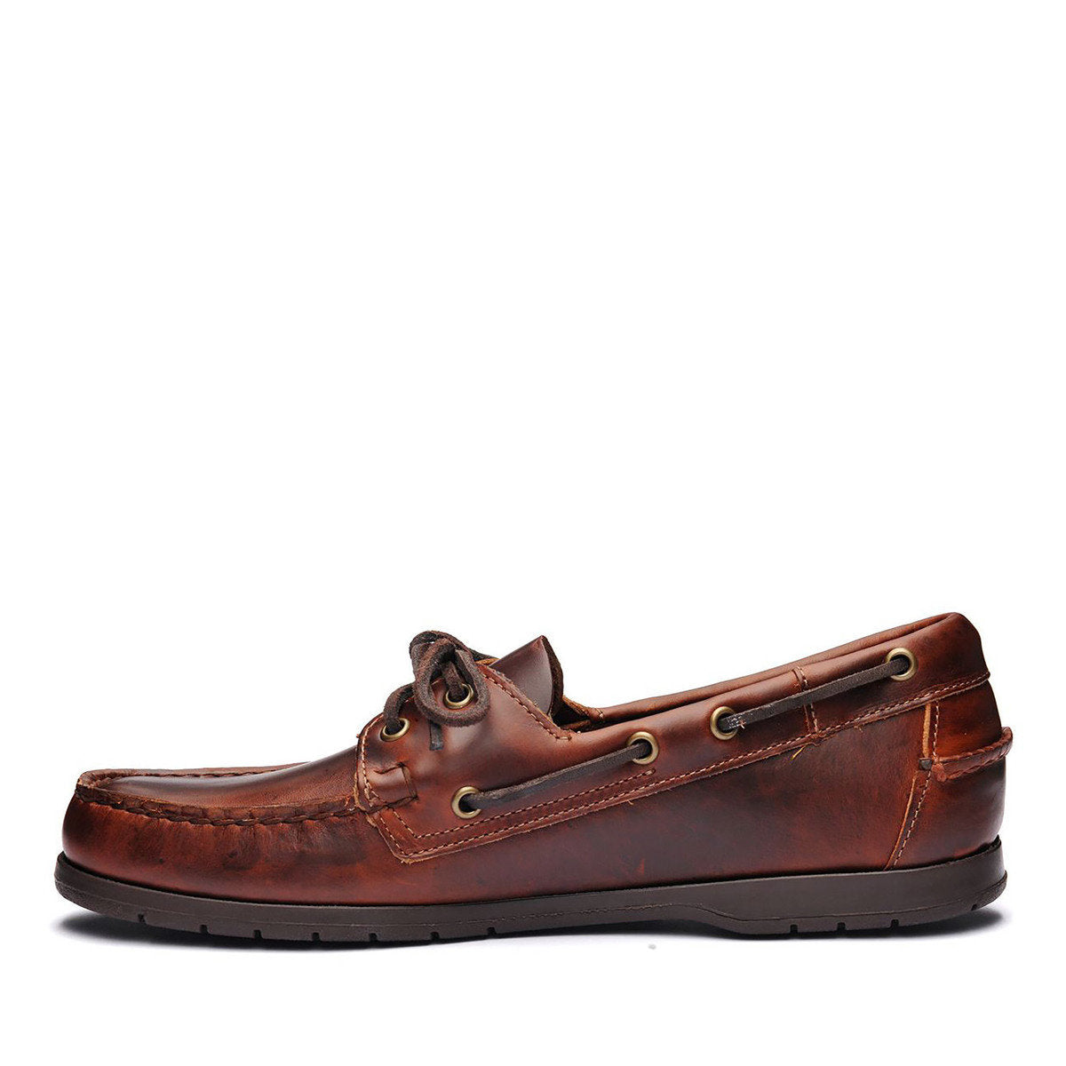 Sebago Men's 7000GC0 Endeavor Waxed Leather Boat Shoes Brown Gum