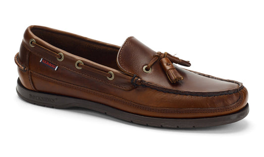 Sebago Men's Ketch Waxed Leather Loafer Shoes Brown