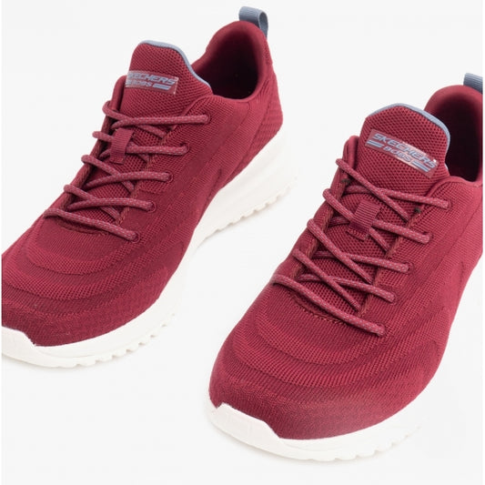 Skechers Womens 117187/BURG BOBS SQUAD 3 Ladies Knitted Trainers Burgundy