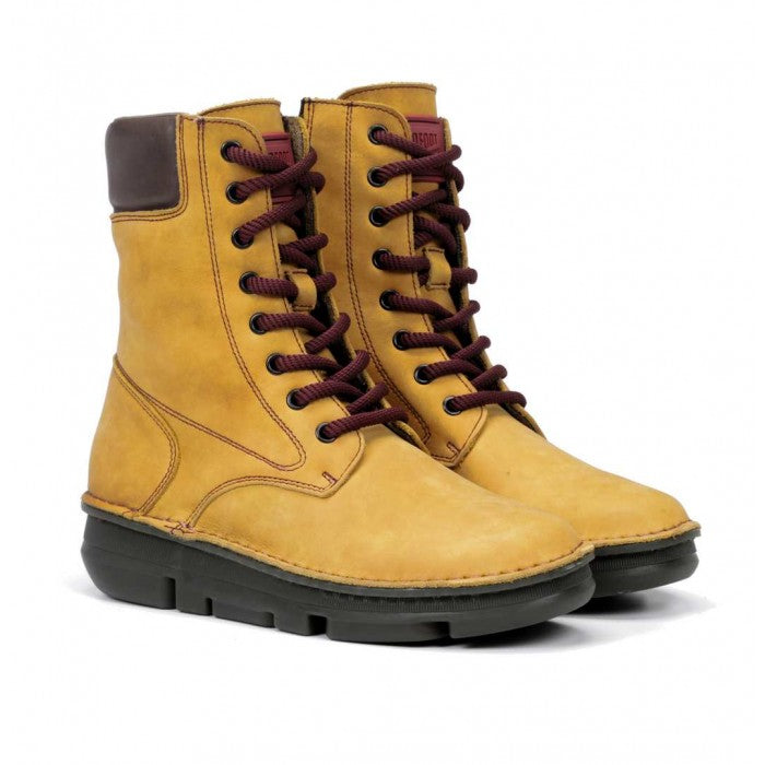 OnFoot Women's Touch Zen 29105 Nubuck Leather Zip Boots Yellow