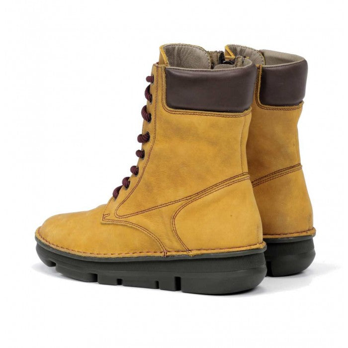 OnFoot Women's Touch Zen 29105 Nubuck Leather Zip Boots Yellow