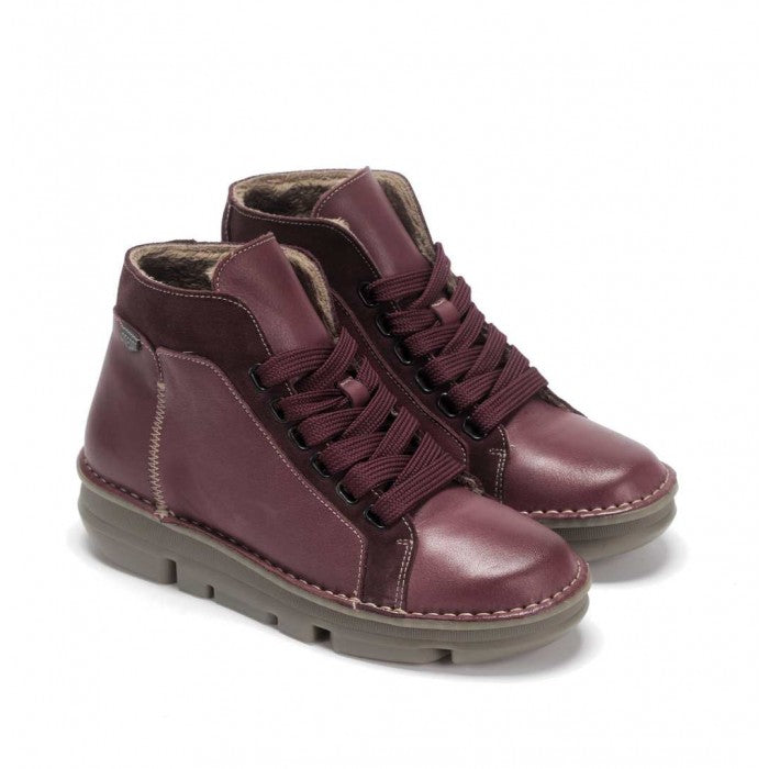 OnFoot Women's Touch Zen 29004 Leather Ankle Boots Burgundy